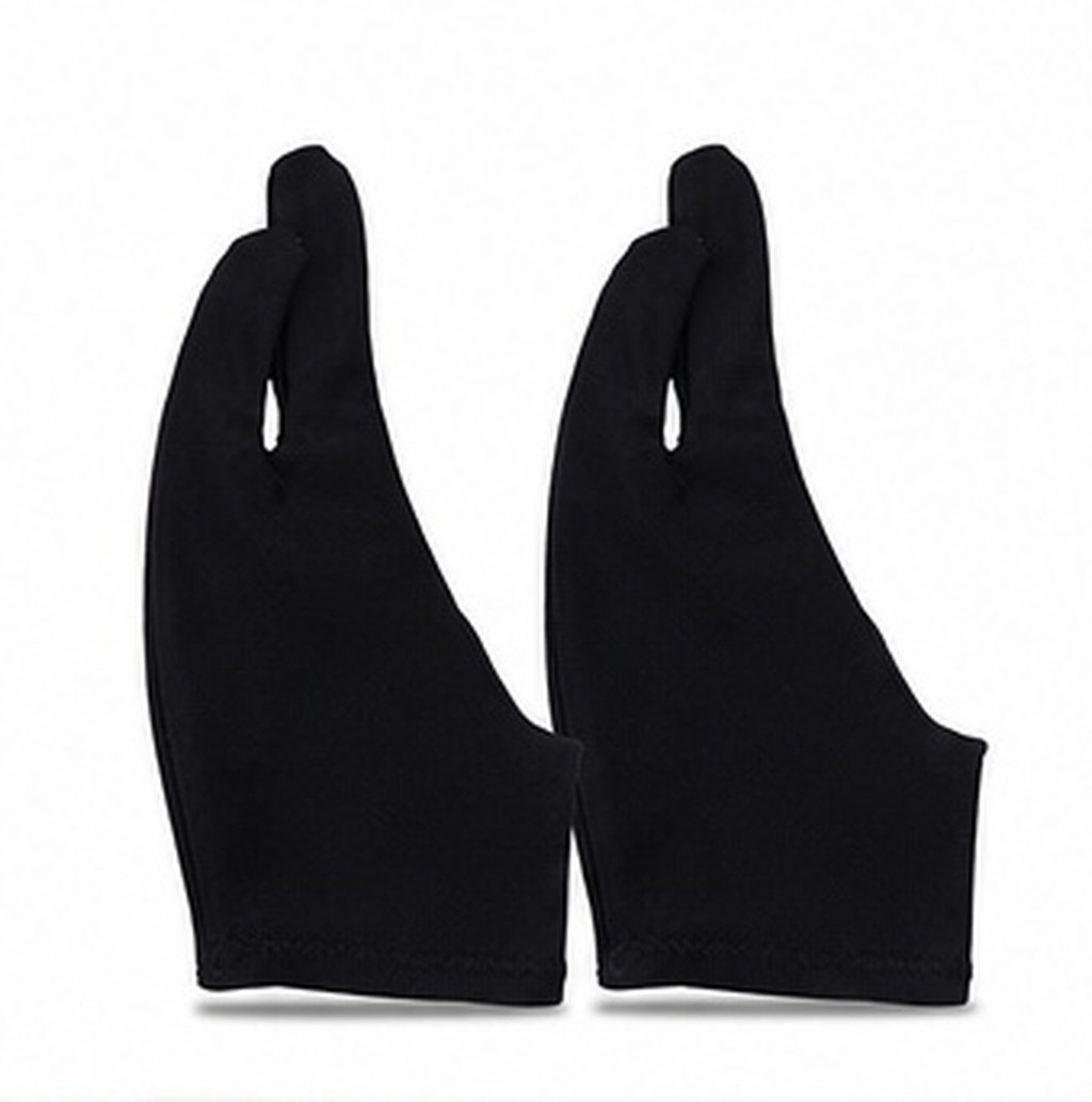 Drawing Glove Artist - ถุงมือวาดภาพสำหรับศิลปิน 2 ชิ้น แบบสองนิ้ว ผ้าสแปนเด็กซ์ ป้องกันคราบสกปรก