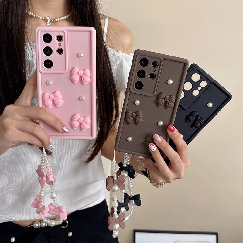 Samsung Galaxy S24 - เคสโทรศัพท์แบบเชือกไขว้ประดับมุกสำหรับ Samsung Galaxy S25 Edge S24