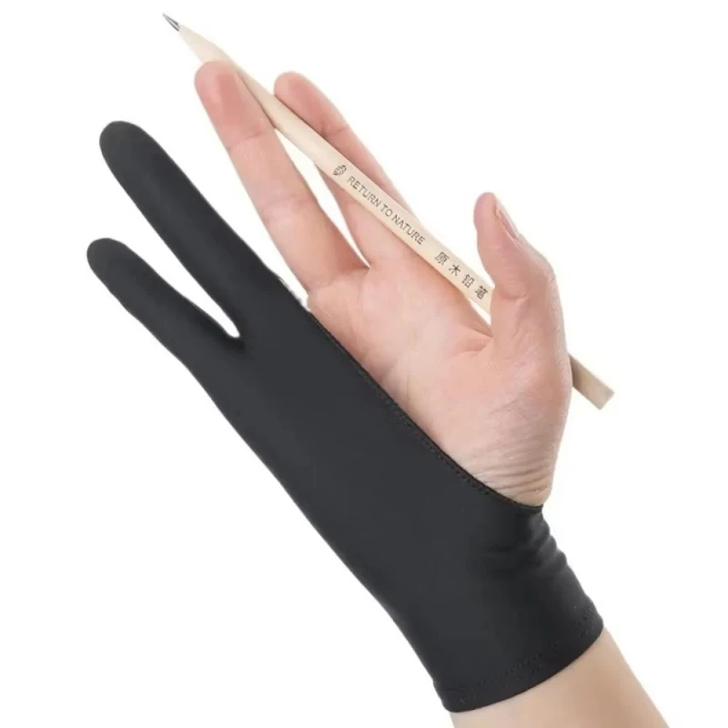 Drawing Glove Artist - ถุงมือวาดภาพสองนิ้ว 1/2 ชิ้น อุปกรณ์ศิลปะสำหรับวาดภาพสีน้ำมัน ป้องกันการสัมผัสหน้าจอแท็บเล็ต ดิจิตอลบอร์ด