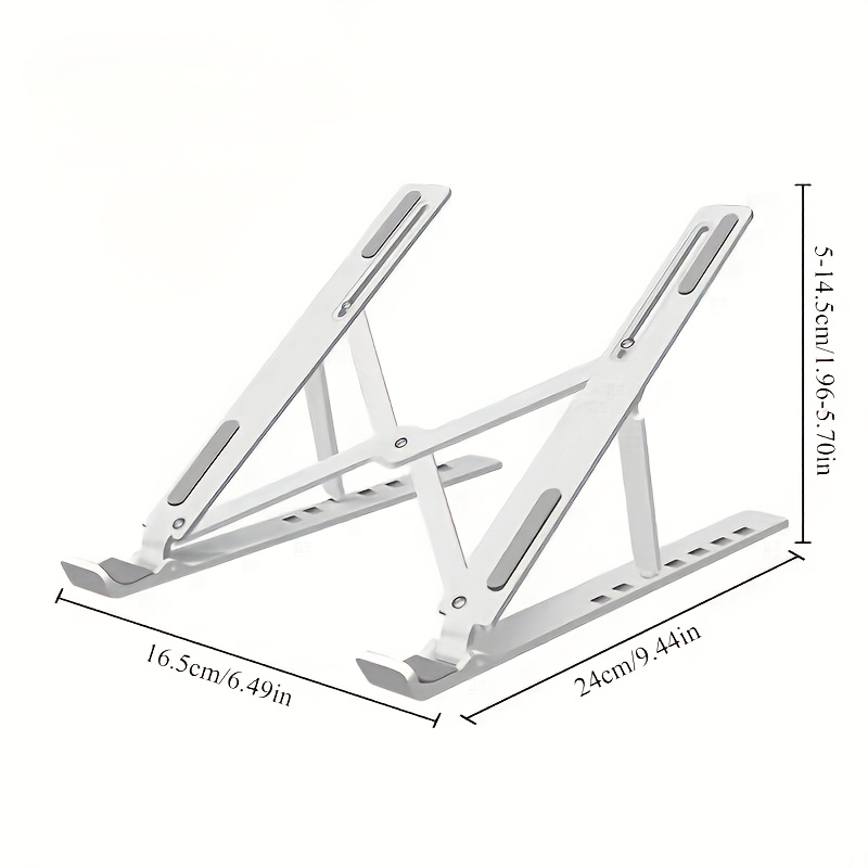 Cooling Stand Tablet - ขาตั้งแล็ปท็อป, ขาตั้งโน้ตบุ๊กแบบปรับระดับได้และพับเก็บได้, ขาตั้งระบายความร้อนแบบพกพาสำหรับใช้งานบนโต๊ะทำงานที่บ้านหรือสำนักงานในชีวิตประจำวัน