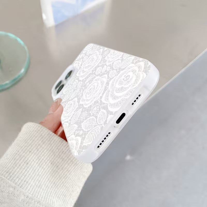 เคสโทรศัพท์ลายดอกไม้ลูกไม้สีขา - Samsung Galaxy A55 บทวิจารณ์และราคา