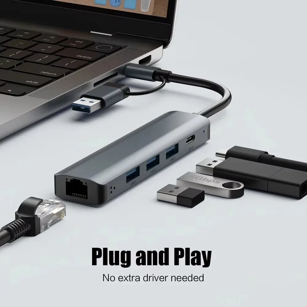 ฮับ USB-C แบบหลายพอร์ต ด็อกขยา - Usb Hub Type C บทวิจารณ์และราคา
